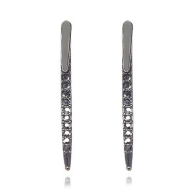 Hematite grey crystal swing earrings